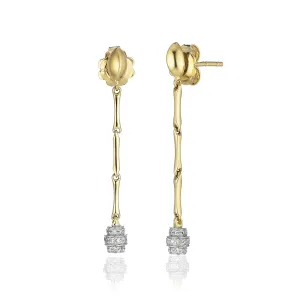 Chimento Bamboo 18ct Yellow Gold 0.20ct Diamond Drop Earrings