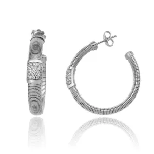 Chimento Stardust Pave 18ct White Gold 0.54ct Diamond Hoop Earrings