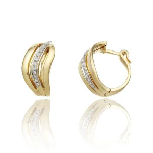 Chimento Stretch Nuvola 18ct Yellow Gold 0.28ct Diamond Hoop Earrings