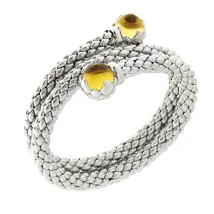 Chimento Stretch Sterling Silver Round Citrine Bracelet D