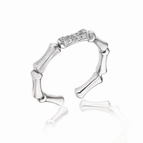 Chimento Bamboo 18ct White Gold 0.10ct Diamond Ring
