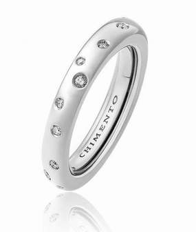 Chimento Forever 18ct White Gold Diamond Adjustable Size-Fit Slim Ring