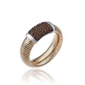 Chimento Stardust Pave 18ct Rose Gold 0.37ct Brown Diamond Ring