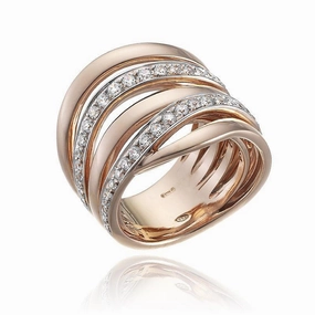 Chimento Stretch Nuvola 18ct Rose Gold 0.72ct Diamond Ring