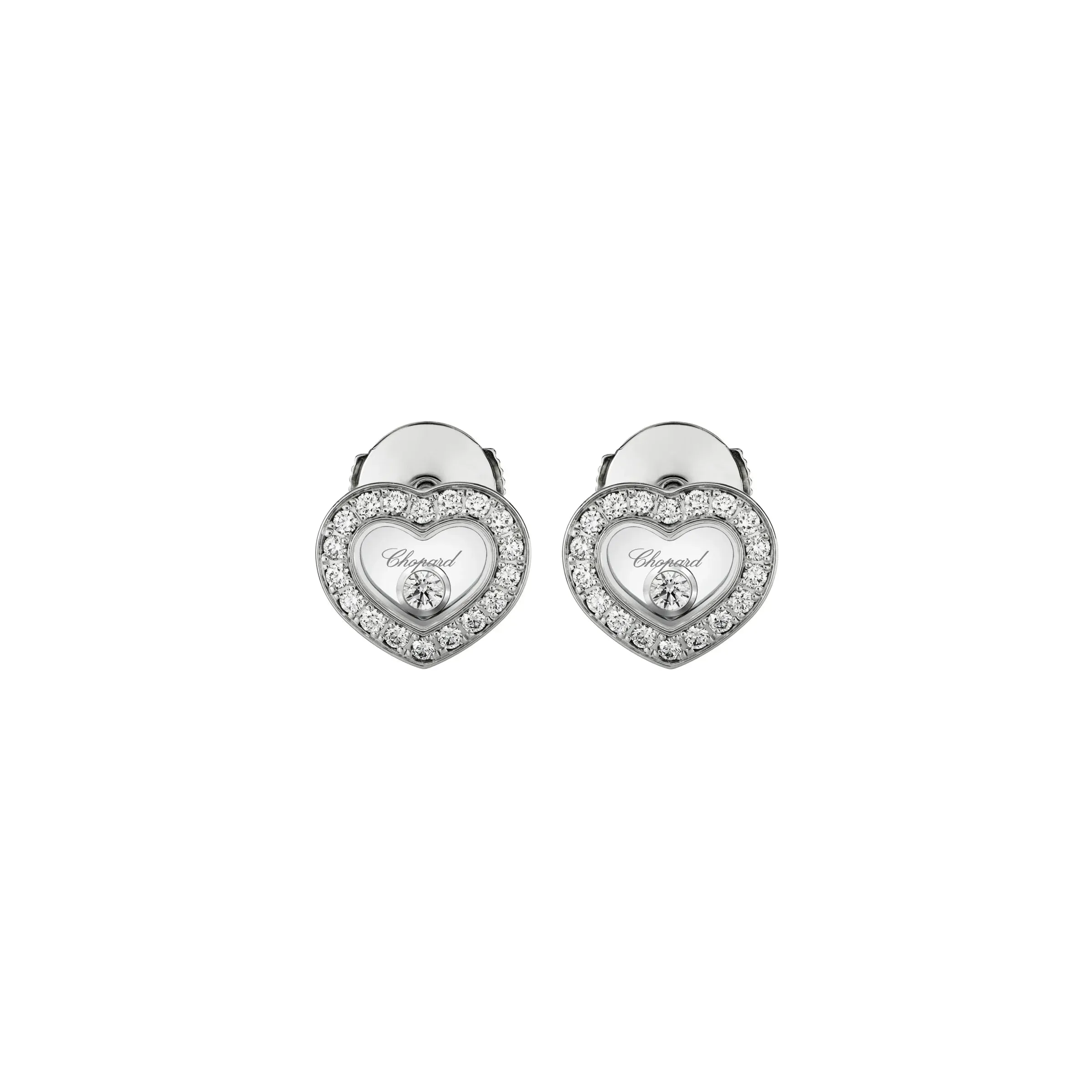 Chopard Happy Diamonds Icons 18ct White Gold 0.38ct Diamond Stud Earrings