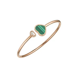Chopard Happy Hearts 18ct Rose Gold Diamond Malachite Bangle