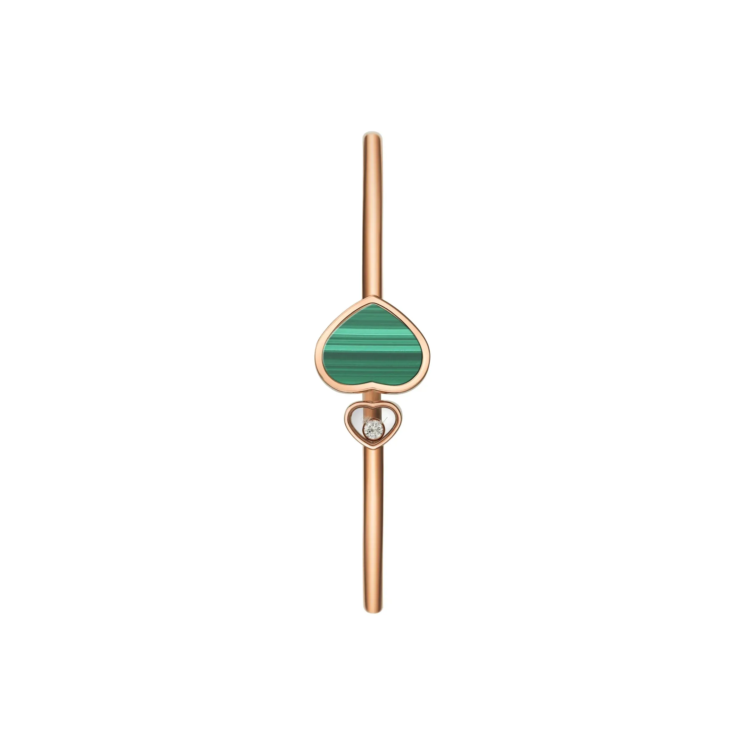 Chopard Happy Hearts 18ct Rose Gold Diamond Malachite Bangle