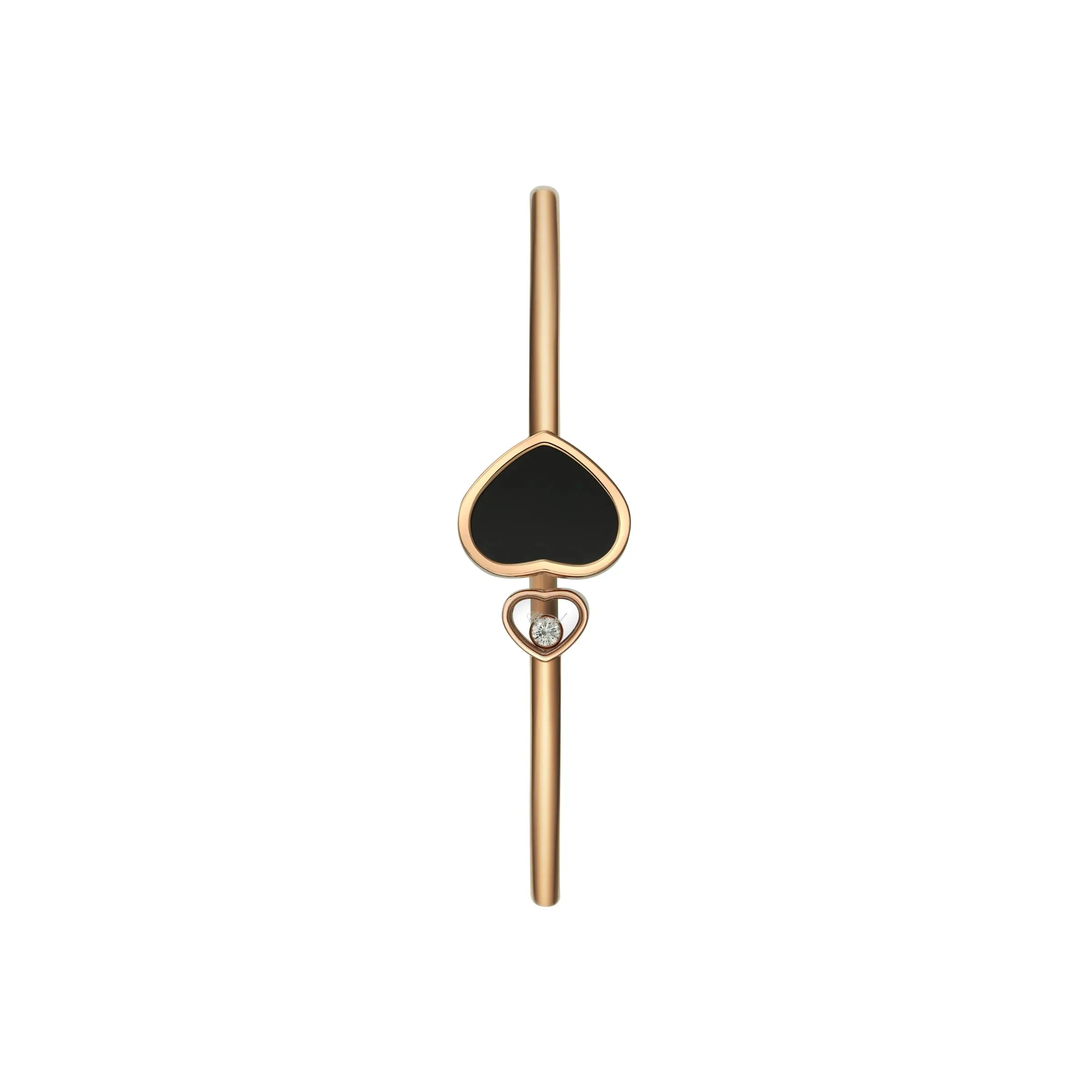 Chopard Happy Hearts 18ct Rose Gold Diamond Onyx Bangle