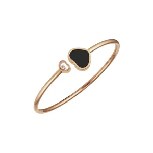 Chopard Happy Hearts 18ct Rose Gold Diamond Onyx Bangle