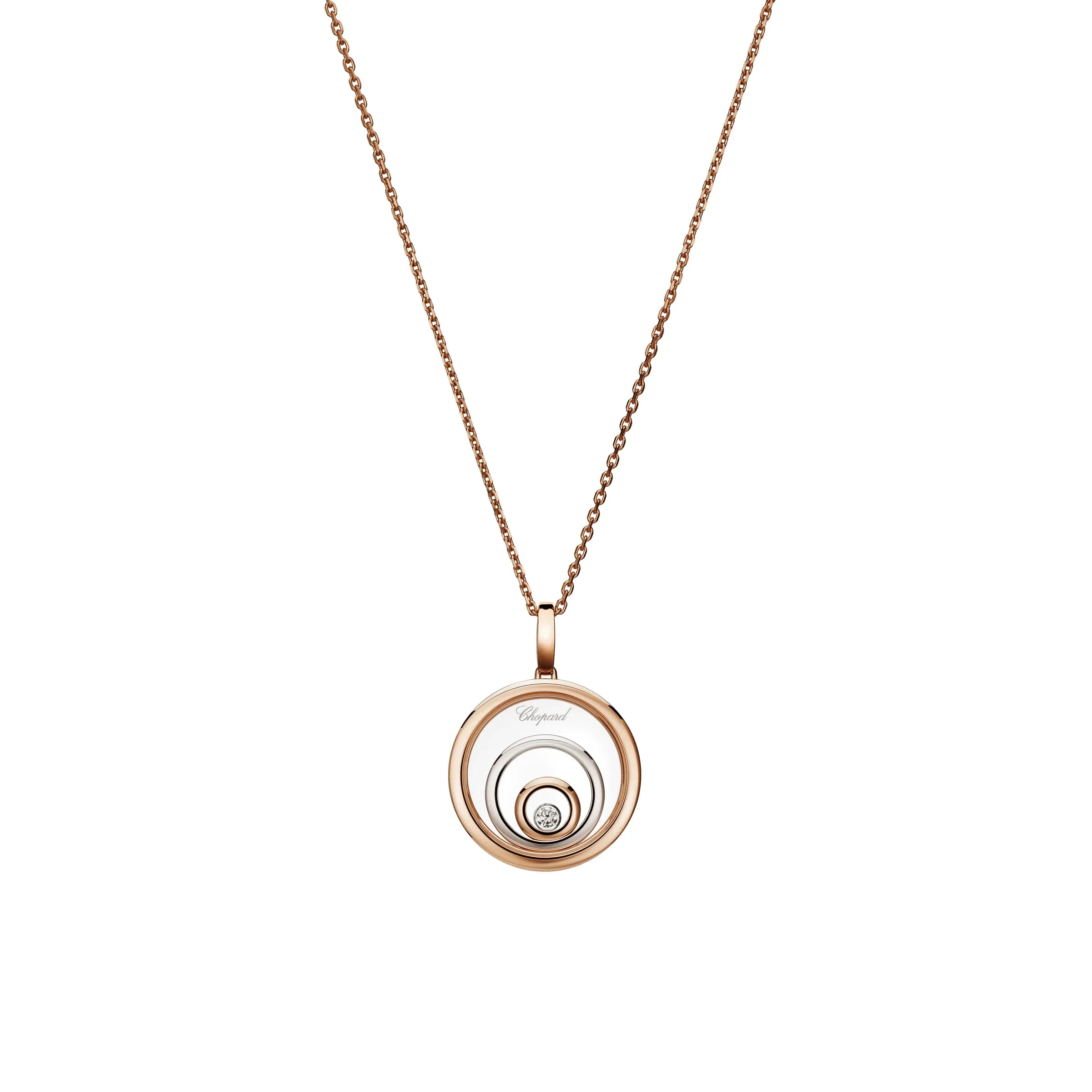 Chopard Happy Spirit 18ct Rose & White Gold 0.09ct Diamond Pendant