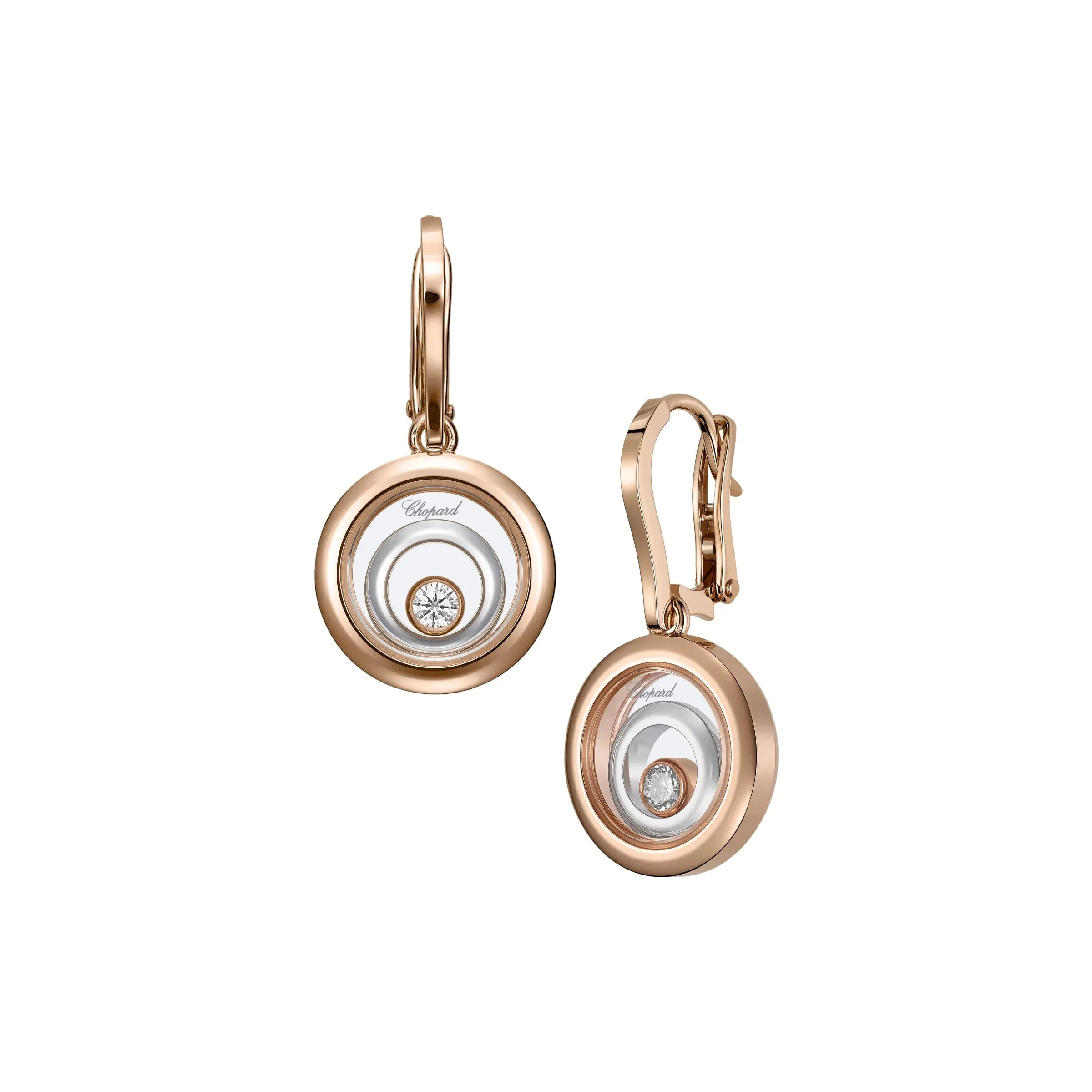 Chopard Happy Spirit 18ct Rose & White Gold 0.19ct Diamond Earrings
