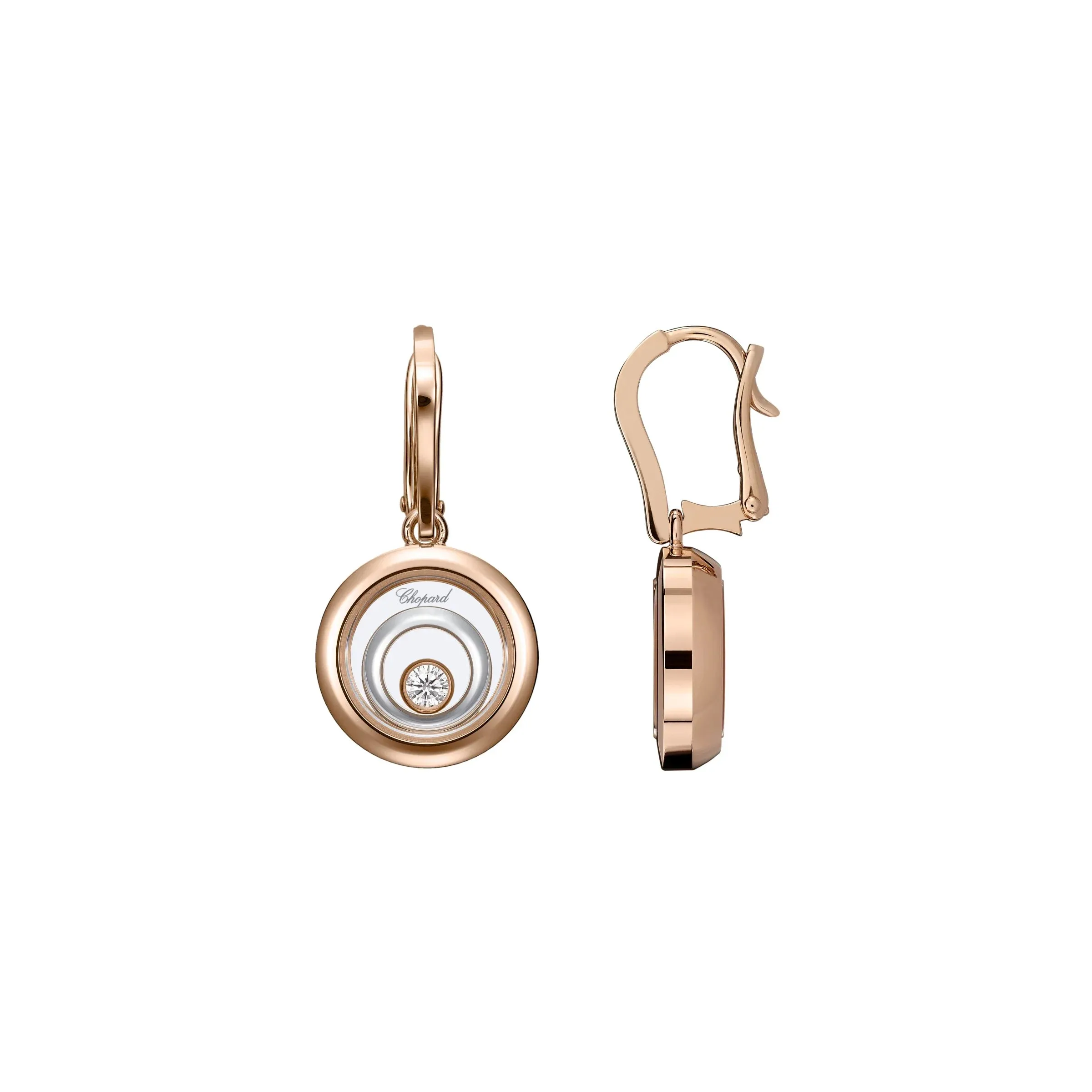 Chopard Happy Spirit 18ct Rose & White Gold 0.19ct Diamond Earrings