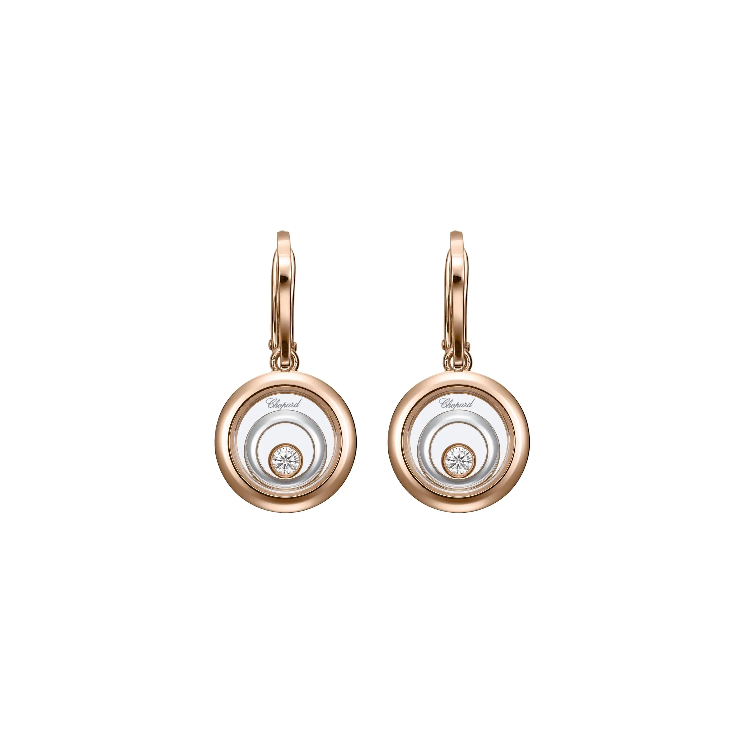 Chopard Happy Spirit 18ct Rose & White Gold 0.19ct Diamond Earrings