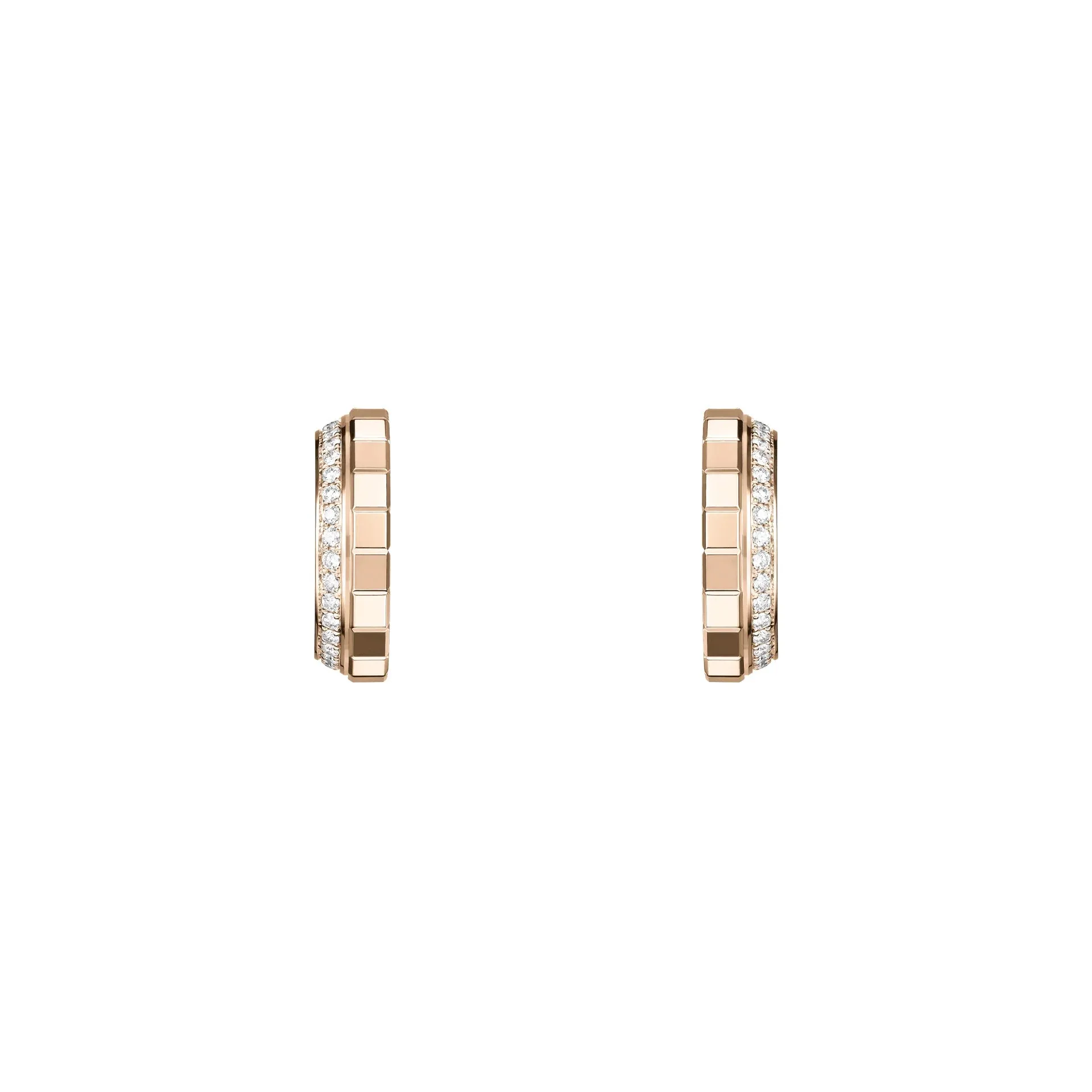 Chopard Ice Cube 18ct Rose Gold 0.24ct Diamond Hoop Earrings