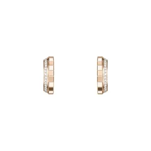 Chopard Ice Cube 18ct Rose Gold 0.24ct Diamond Hoop Earrings