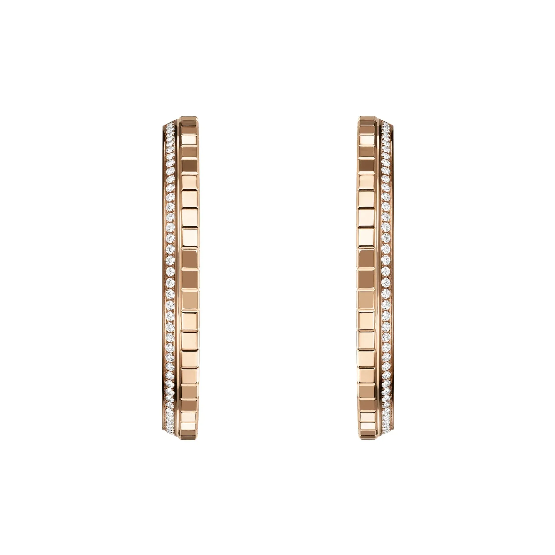 Chopard Ice Cube 18ct Rose Gold 0.66ct Diamond Large Hoop Earrings