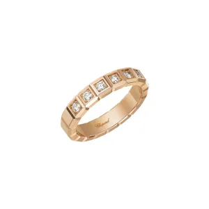 Chopard Ice Cube 18ct Rose Gold Diamond Half Set Medium Ring