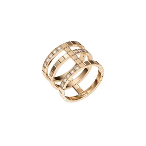 Chopard Ice Cube 18ct Rose Gold Diamond Triple Ring