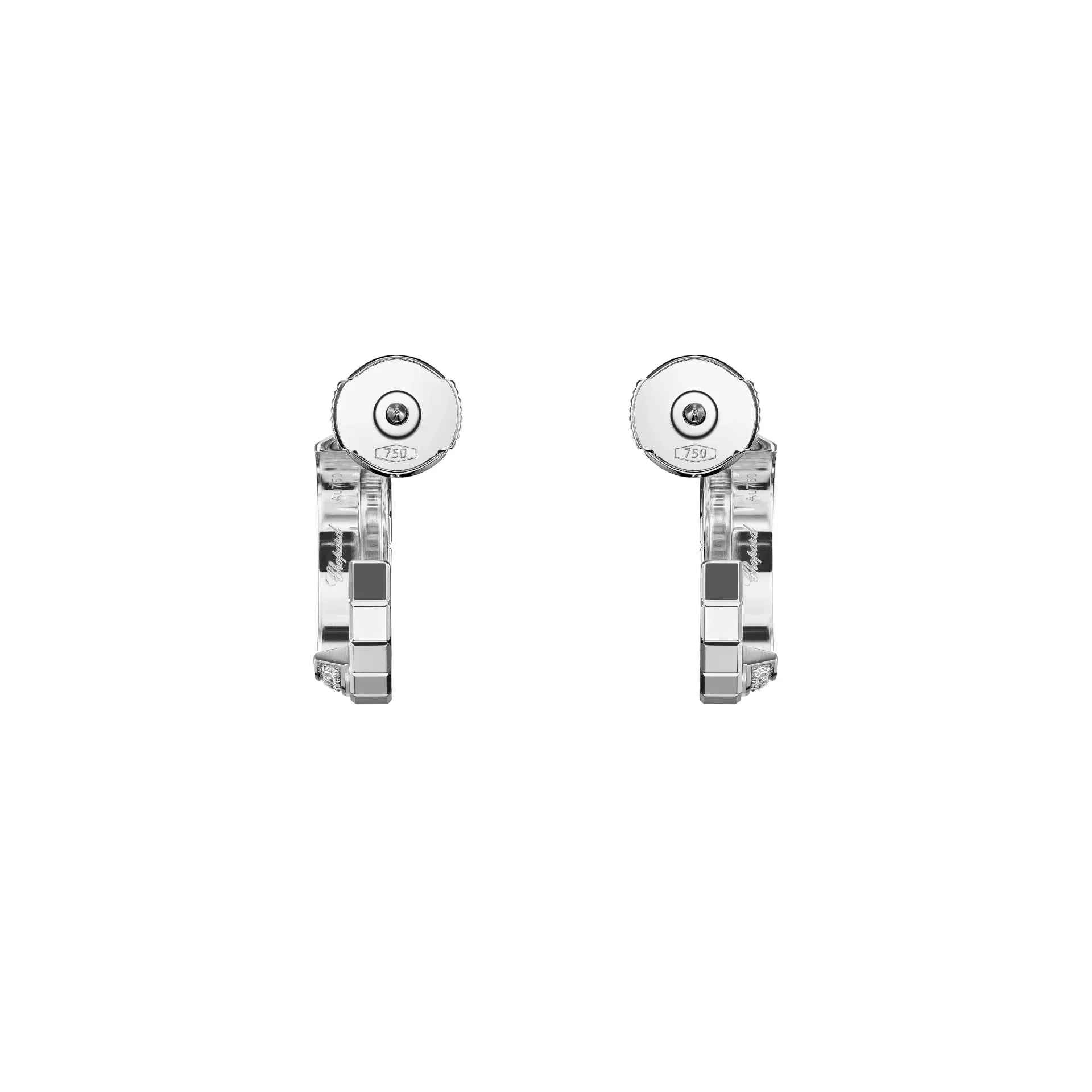 Chopard Ice Cube 18ct White Gold 0.24ct Diamond Hoop Earrings