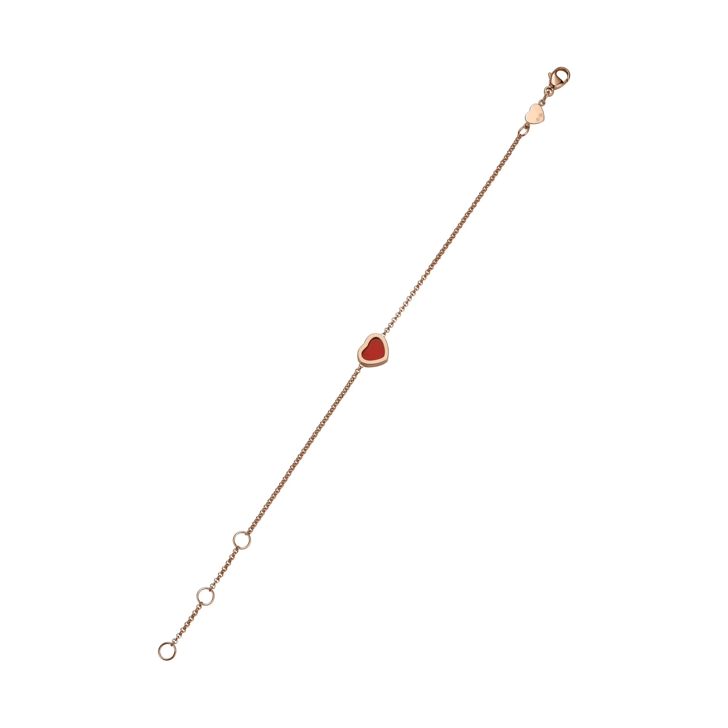 Chopard My Happy Hearts 18ct Rose Gold Carnelian Bracelet