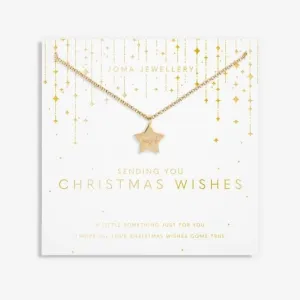 Christmas Sending You Christmas Wishes Gold 46cm   5cm Necklace 6369