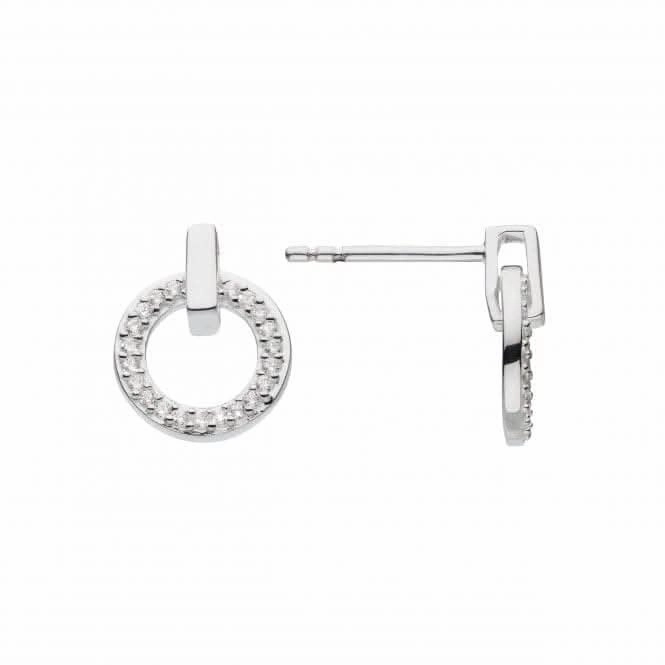 Circular Open Bar Zirconia Stud Earrings 36820CZ