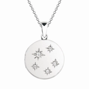 Circular Star Star set Zirconia Locket Pendant 9398CZ