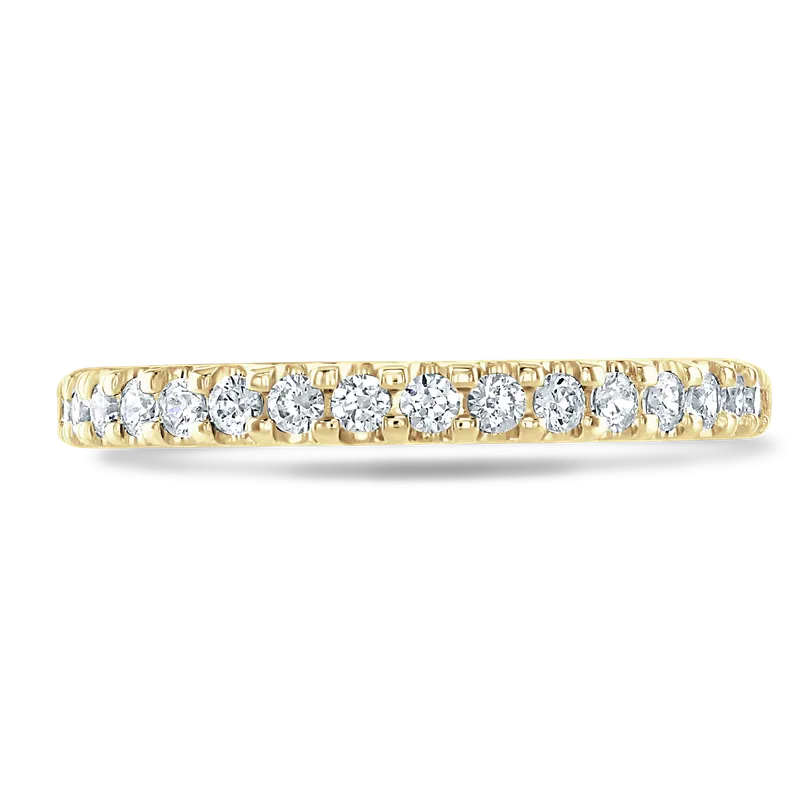 Claw Set Round Brilliant Cut Diamond Band In 18ct Yellow Gold