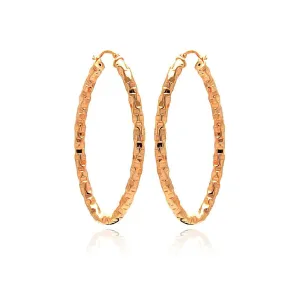 Clearance-Silver 925 Rose Gold Plated Oval Hoop Earrings - ITE00022RGP