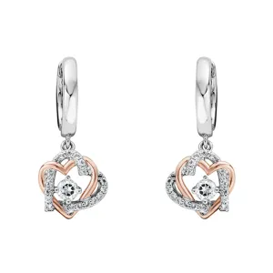 Clogau Always in my Heart Sterling Silver White Topaz Drop Earrings