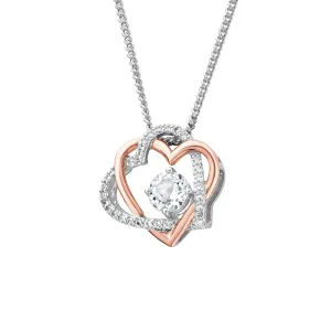 Clogau Always in my Heart Sterling Silver White Topaz Pendant