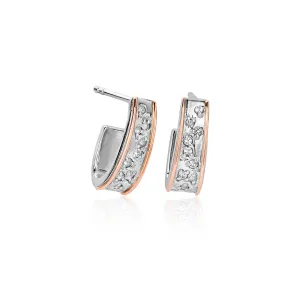 Clogau Cariad Sparkle Sterling Silver Half Hoop Earrings