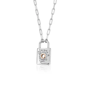 Clogau Cariad Sparkle Sterling Silver Topaz Padlock Necklace