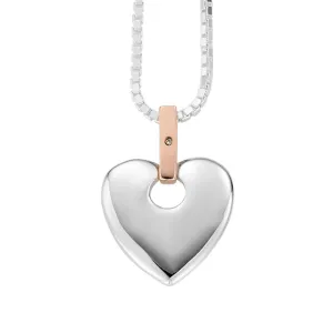 Clogau Cariad Sterling Silver Diamond Heart Necklace