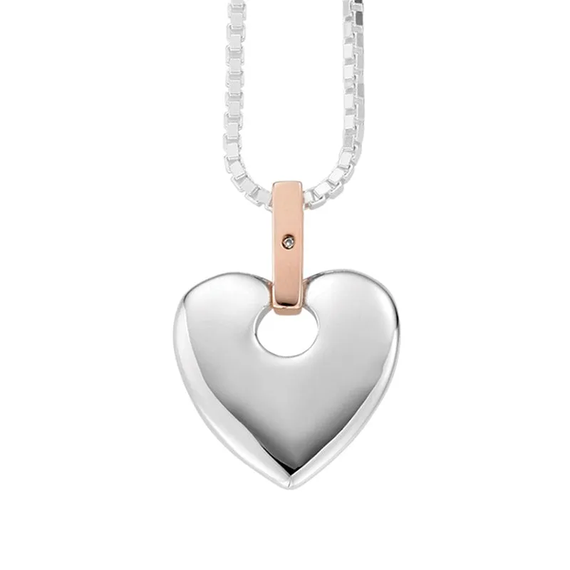 Clogau Cariad Sterling Silver Diamond Heart Necklace