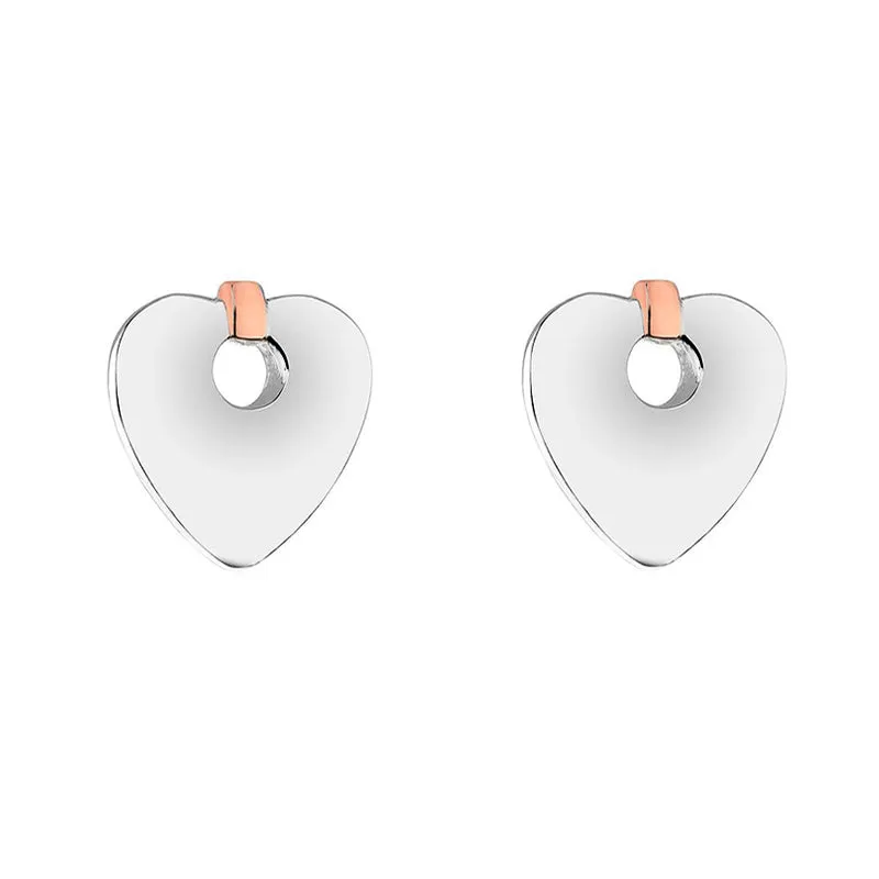 Clogau Cariad Sterling Silver Heart Stud Earrings