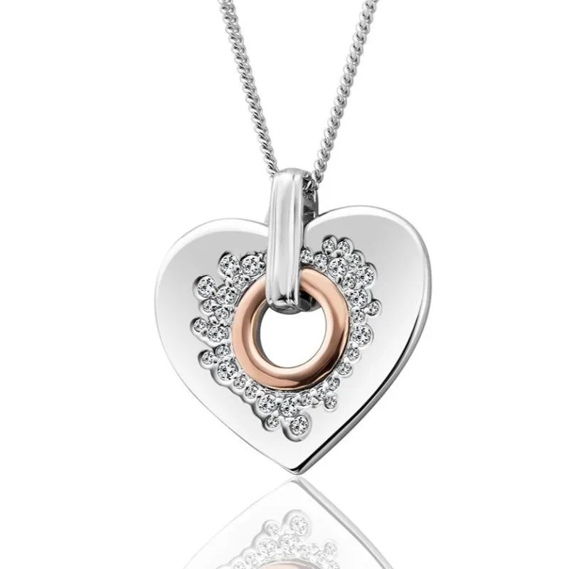 Clogau Cariad Sterling Silver Sparkle Heart Necklace