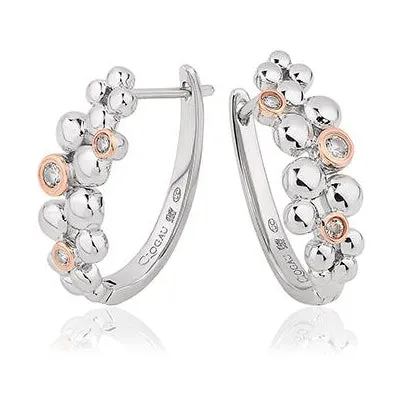 Clogau Celebration Sterling Silver White Topaz Hoop Earring