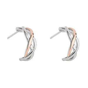 Clogau Eternal Love Sterling Silver Weave Hoop Earrings D