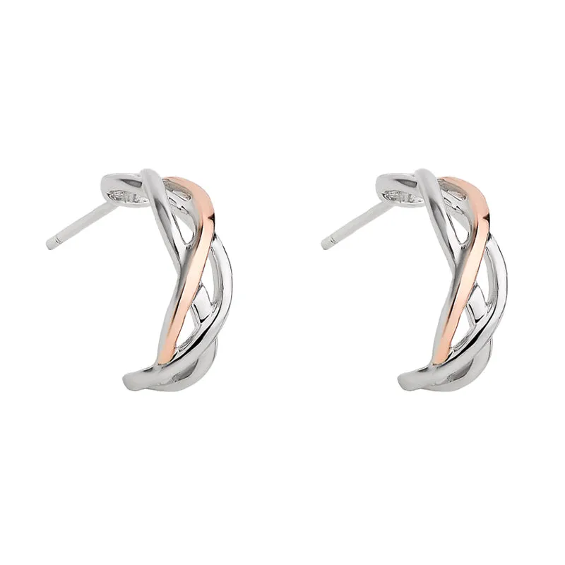 Clogau Eternal Love Sterling Silver Weave Hoop Earrings D