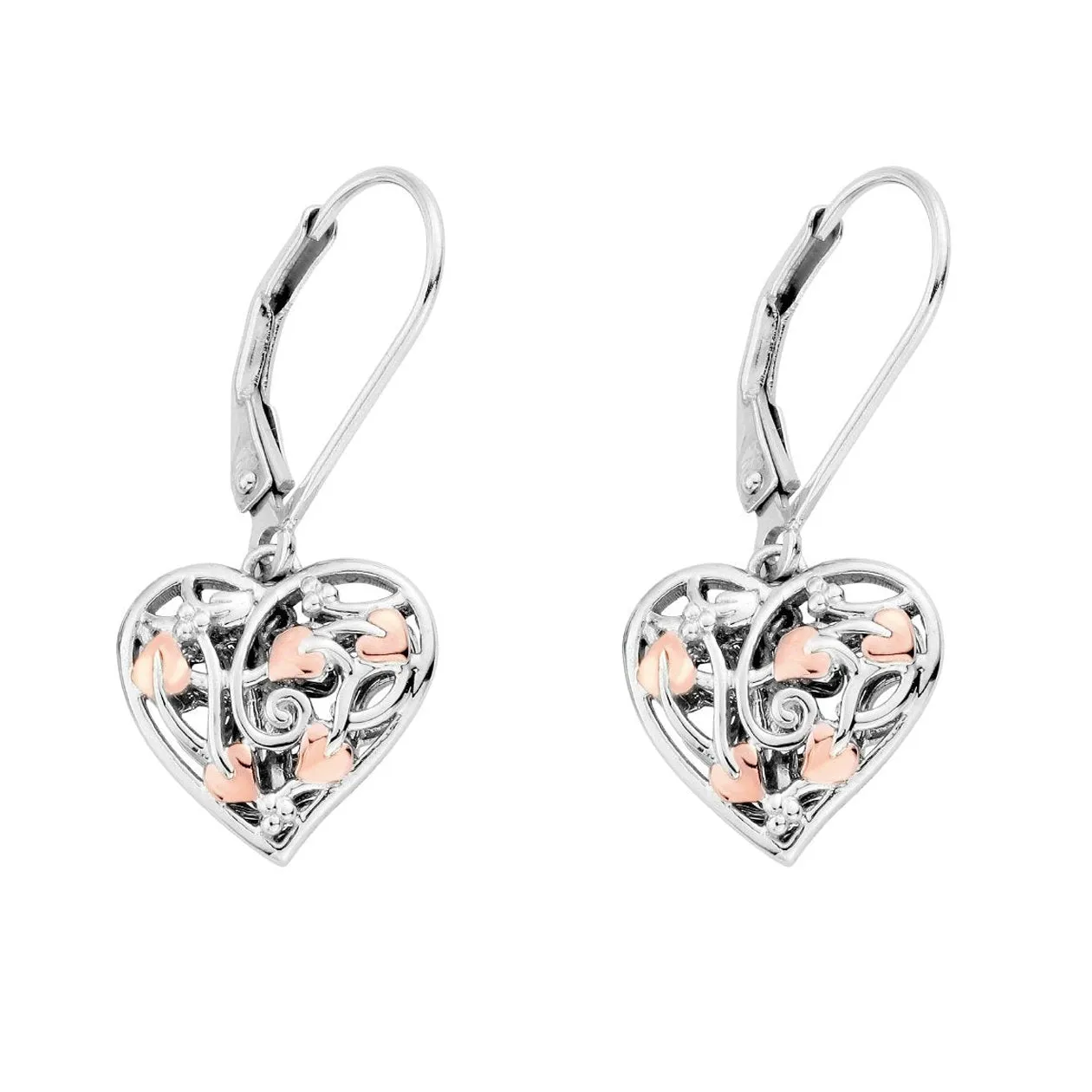 Clogau Fairy Sterling Silver Heart Drop Earrings D