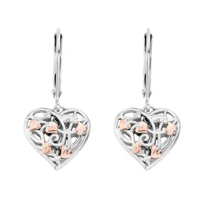 Clogau Fairy Sterling Silver Heart Drop Earrings D