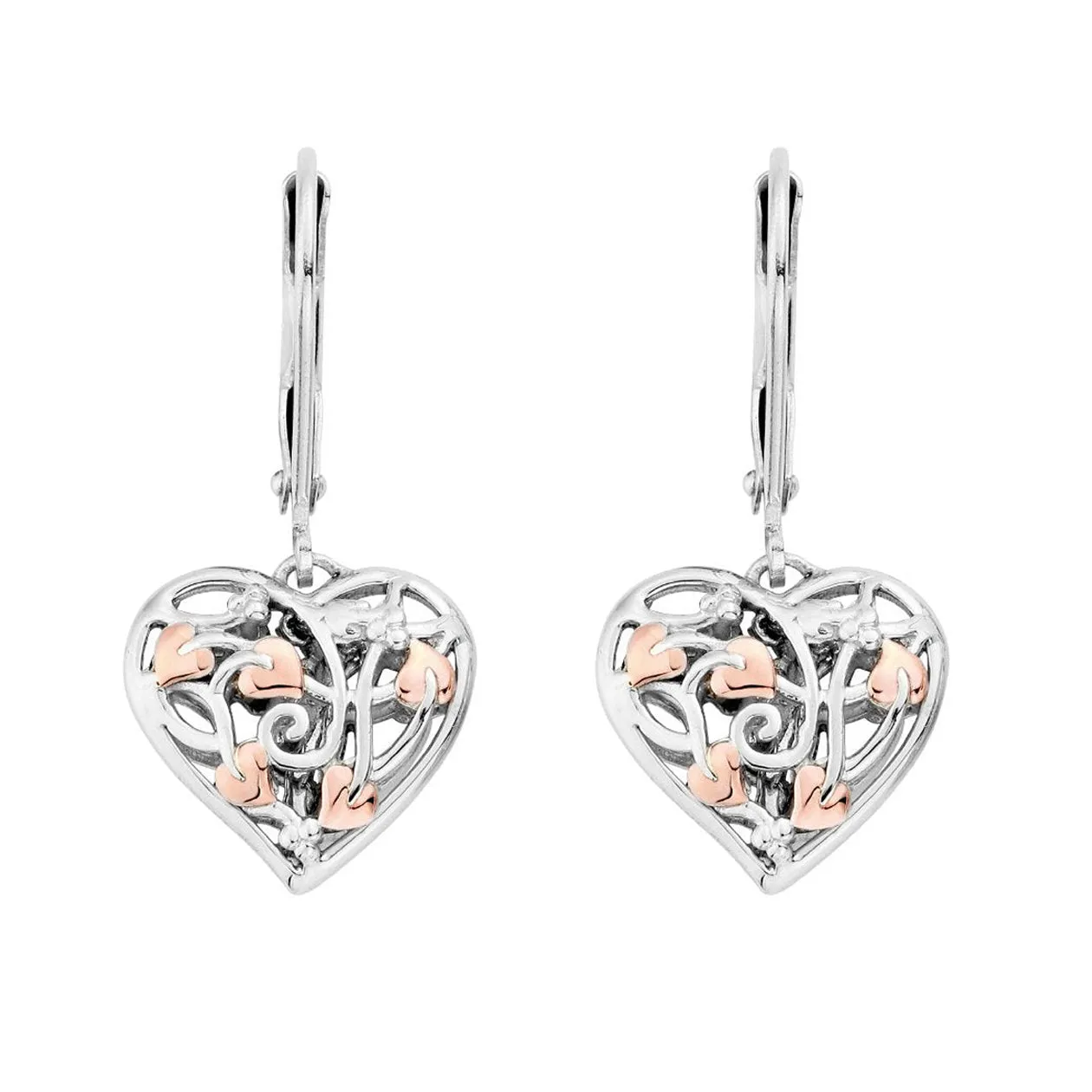 Clogau Fairy Sterling Silver Heart Drop Earrings D