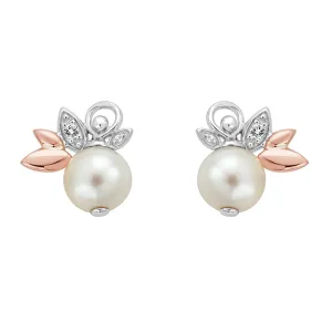 Clogau Lily Of The Valley Sterling Silver Pearl Stud Earrings D