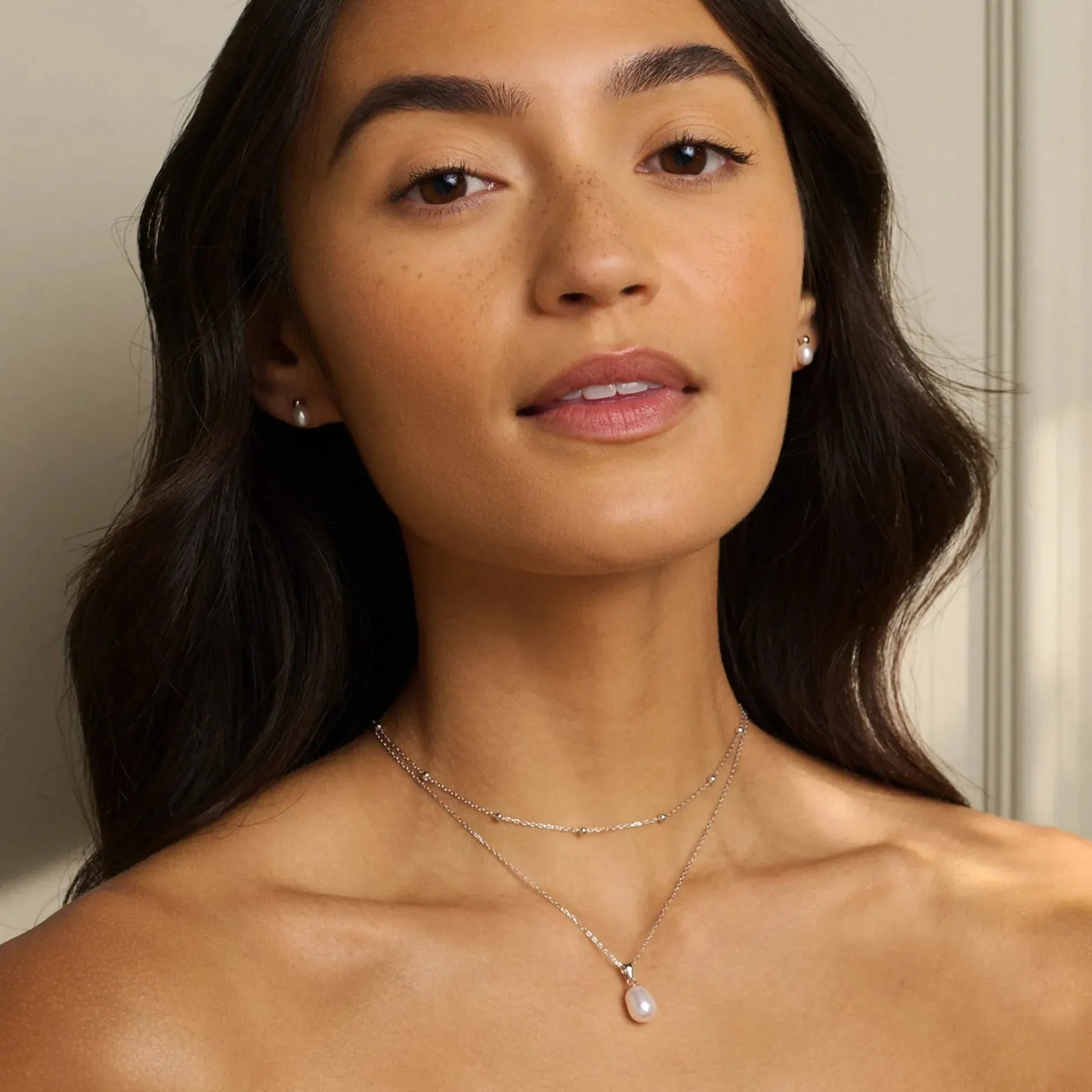 Clogau Nature's Wonder Sterling Silver Beachcomber Layered Necklace with Pearl