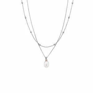 Clogau Nature's Wonder Sterling Silver Beachcomber Layered Necklace with Pearl