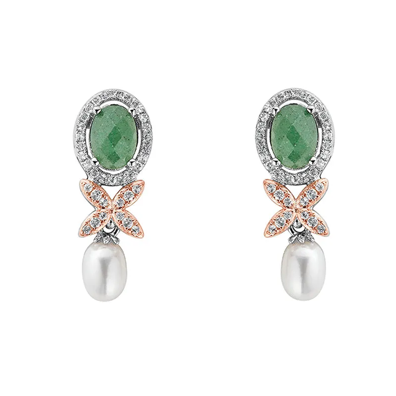Clogau Queens Jubilee Superbloom Aventurine Earrings D