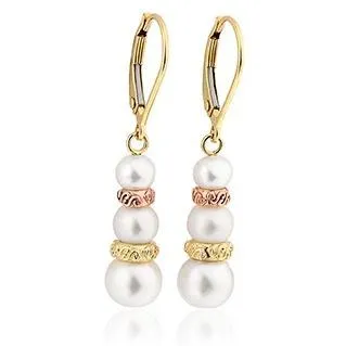 Clogau Tree of Life 9ct Yellow Gold Freshwater Pearl Drop Earrings D
