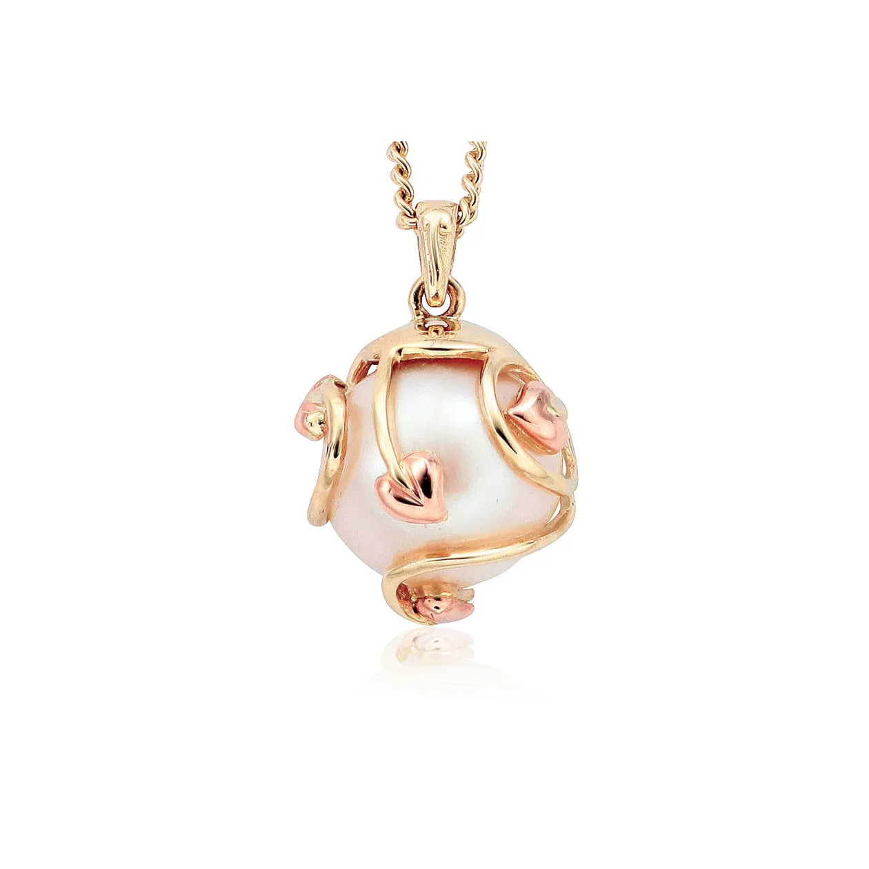 Clogau Tree Of Life 9ct Yellow Rose Gold Caged Pearl Necklace D