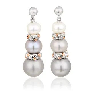 Clogau Tree of Life Sterling Silver Freshwater Pearl Drop Earrings